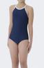FOOTMARK Women's Fitness School Swimsuit, One-Piece, Two-Way Swimsuit with White Piping, 101504, Navy (08), Size 120