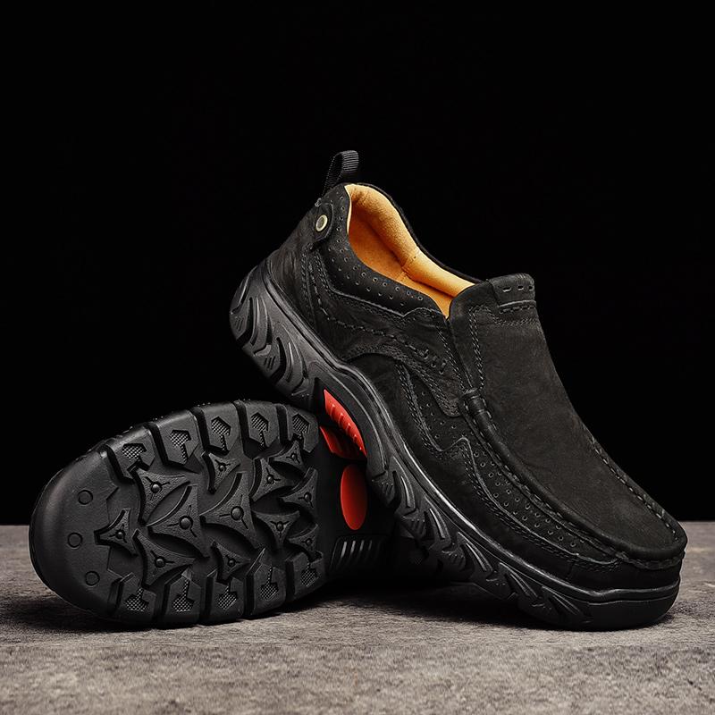 FashionFashion Spring Autumn Men Tooling Male Comfortable Platform Shoes Business Genuine Leather Loafers Slip on Men's Shoes Round Toe