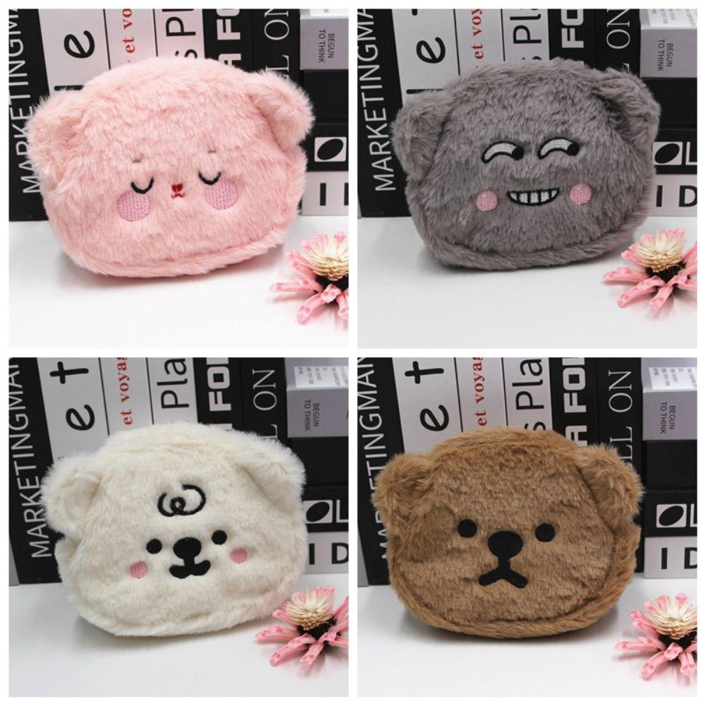 Cartoon Cartoon Plush Bear Wallet Plush Cute Portable Plush Coin Bag Portable Colorful Cartoon Bear Coin Purse Chlidren