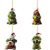 Grinch Stole Christ Green Puppy Pattern Acrylic Pendant Christmas Decor Prop For Holiday Vehicle Decor