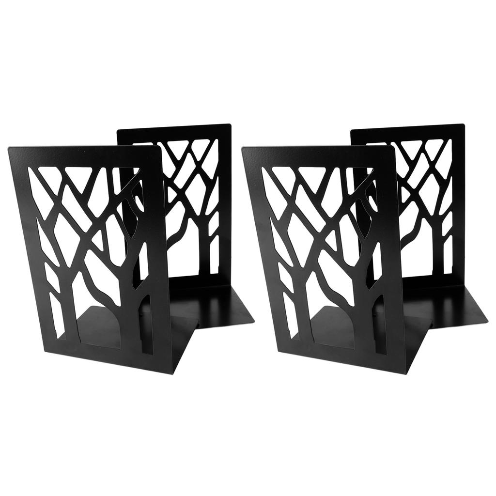 4Pcs Bookends Metal Desk Book Ends Simple Decorative Stopper Easy Storage Bracket
