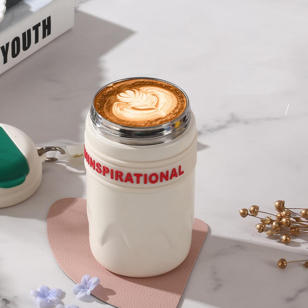 420 ml Kaffee-Thermoskanne mit Strohhalm, tragbare Vakuumflasche aus Edelstahl 316, hält heiß und kalt, isolierte Tassen, Trinkgeschirr, Geschenkverpackung