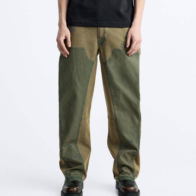 ZARA Jeans Men's Green Moderate Straight Fit Pants 3991401-500