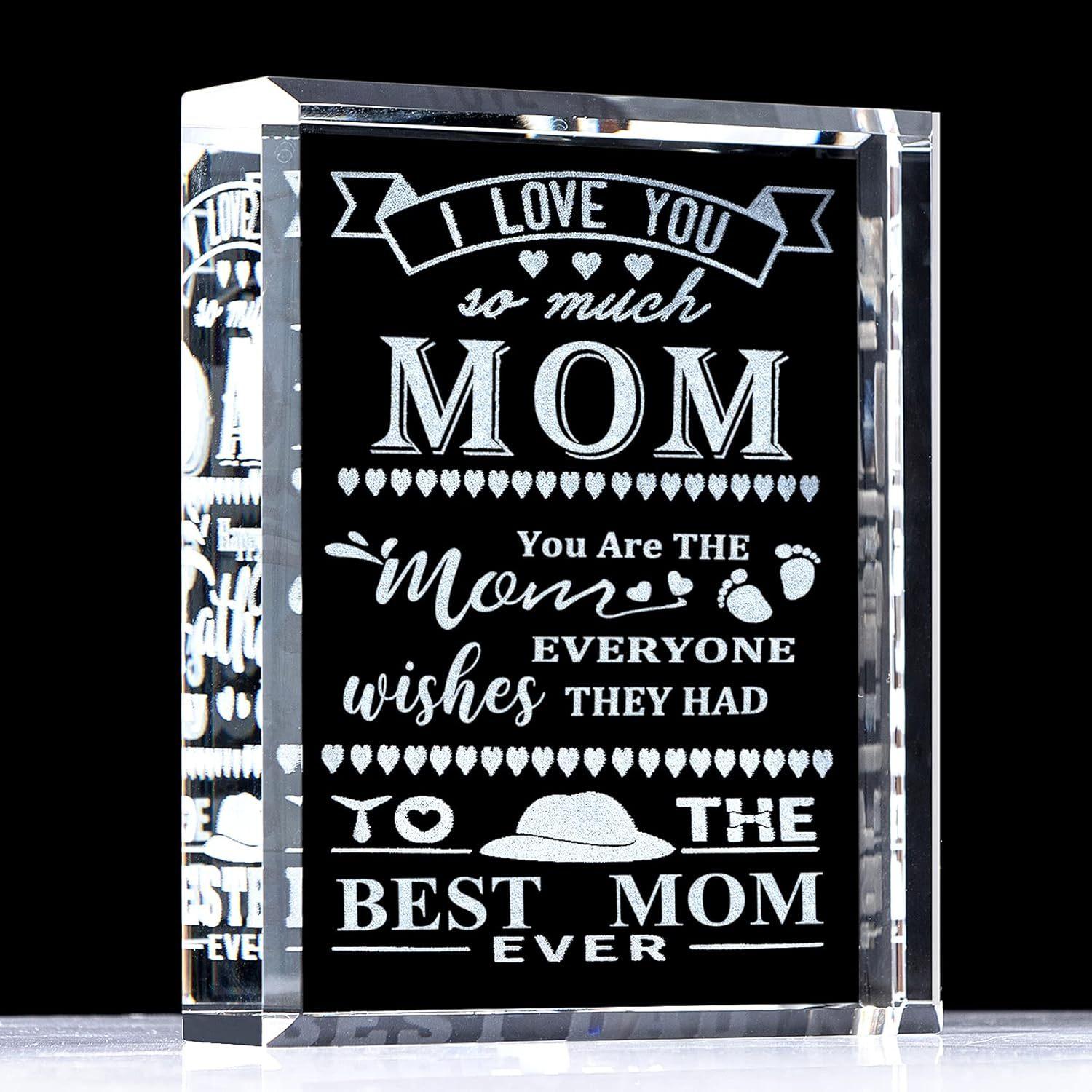 

1pc Acrylic Mother S Day Gift, I Love You So Much Mom Heart-Shaped Decorative Plaque, Gratitude Expressing Sign, No Electricity Needed 10*8cm