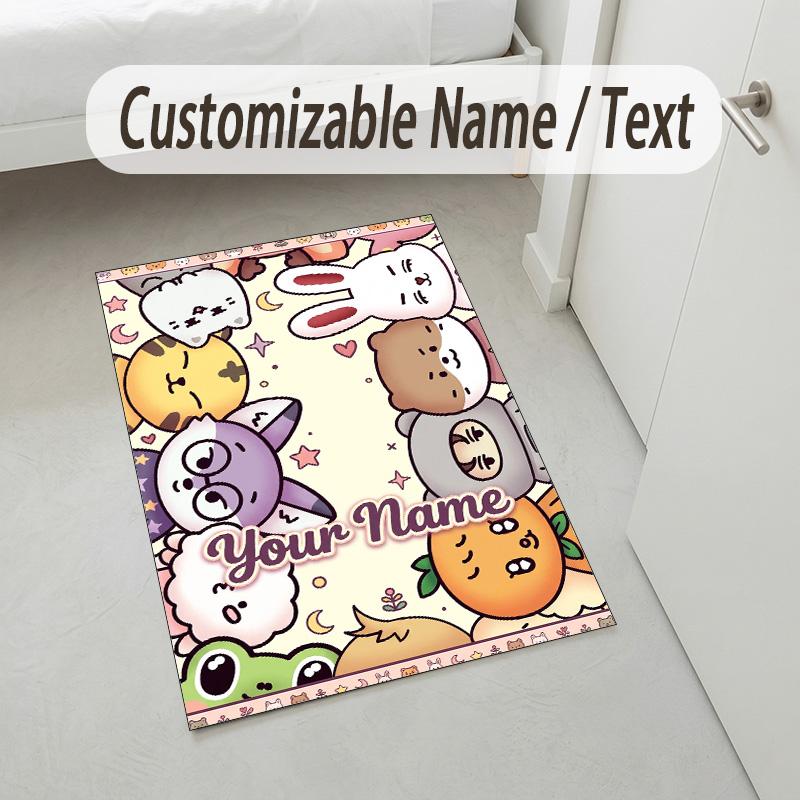 Personalized Crystal Velvet Carpet,SEVENTEEN Custom Printed Name, Plush Area Rug For Home Indoor Decor