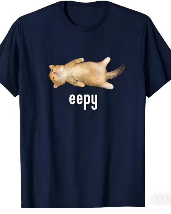 2026 New Cat Eepy Printed Fun TShirt For Unisex And Unisex Summer Pure Cotton Clothing Fashion Casual Short Sleeved TShirt