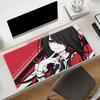 Gaming Mouse Pad Large Desk Mat Antislip Base Stitched Edges Red Black Anime Girl Print Keyboard Pad for Gamer Home Office