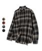 STANDARDERROR 87-Stan081 One-Pocket Vintage Oversized Long Sleeve Check Shirt