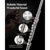 Eastar Flute, 16-Hole, Covered Keys, E Mechanism, Offset, Nickel-Plated, with Stand and Case, Beginner's Set (Silver), Perfect for School Openings