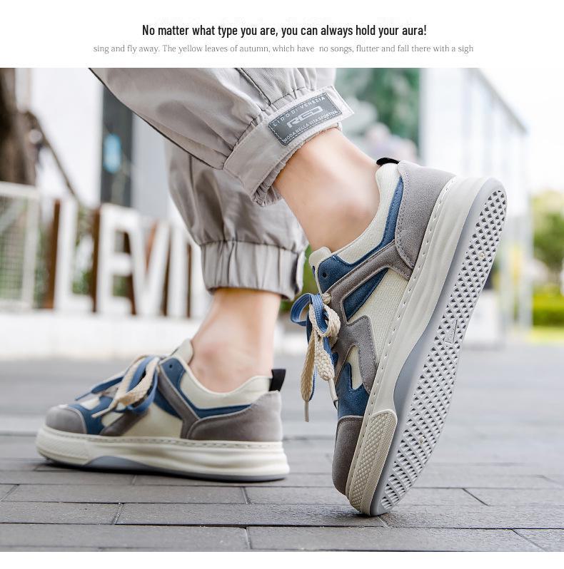 2024 Autumn Trendy Men's Thick-Soled Korean Style Casual Canvas Sneakers