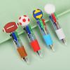 2Pcs Retractable Ballpoint Pen Cartoon Sports Ball 4-Color Mini Journal Pen with Football Basketball