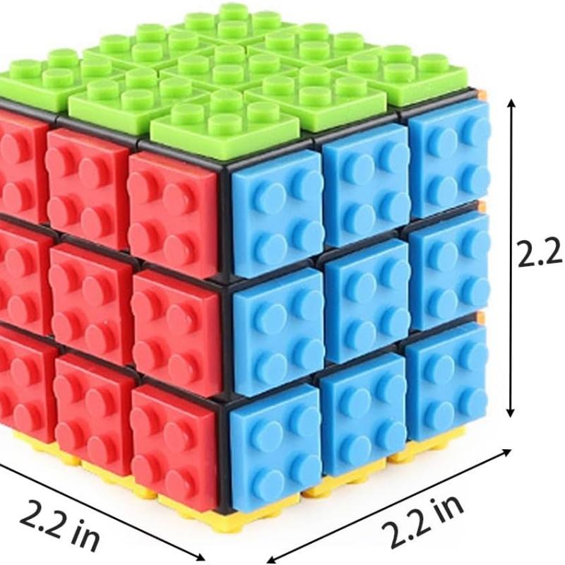 3x3 Brick Speed Cube met Bouwstenen, Mini Speelgoed Meegeleverd, Compatibel met Lego Kubus, Educatief Speelgoed