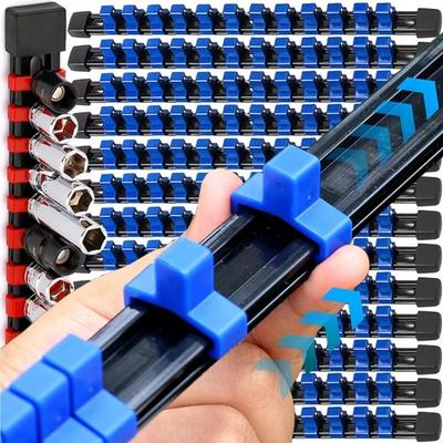 Plastic Sleeve Organizer Tray 1/4in 3/8in 1/2in Socket Rack New Sleeve Storage Rack  Hand Tools
