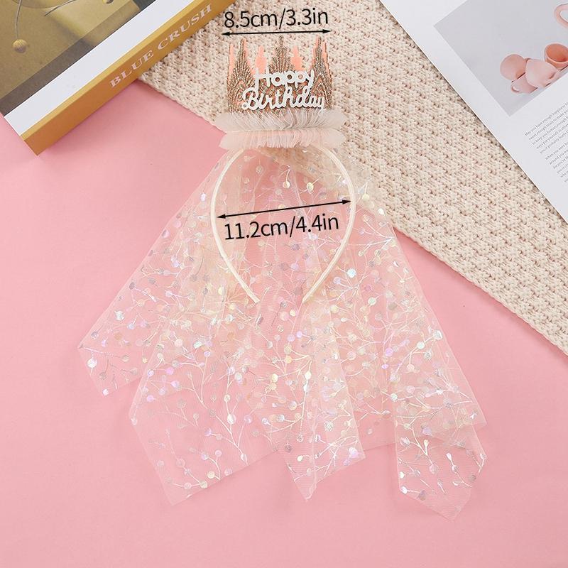 New Birthday Hat 1 2 3 Baby Shower Party Hats for Girls Crown Headband With Lace Children Happy Birthday Decoration Supplies