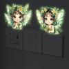 Glow-In-The-Dark Switch Stickers Purple Star Green Fairy Design Self-Adhesive Removable Pvc Wall Sticker Home Decor Luminous Art