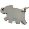 HERMES Animal Chain Bag Charm Key Holder Leather gray/blue
