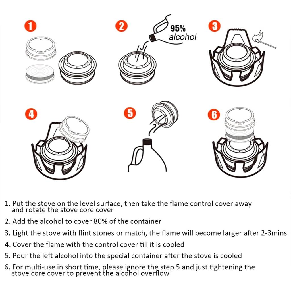 Portable Alcohol Stove Outdoor Picnic Stove Camping Cookware Brass Spirit Burner with Aluminium Stand Camping Survival Supplies