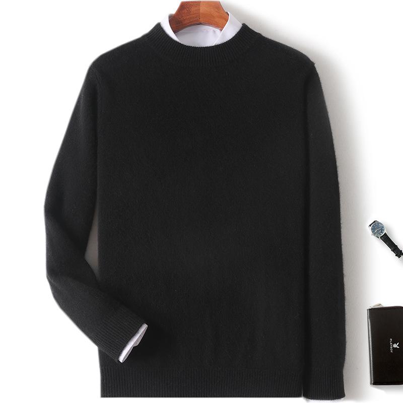 New cashmere sweater thickened semi-turtleneck pullover sweater with cashmere sweater men's inside