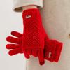 Dual-purpose Five-finger Mittens Keep Warm Cycling Gloves Riding Knitted Gloves  Woman