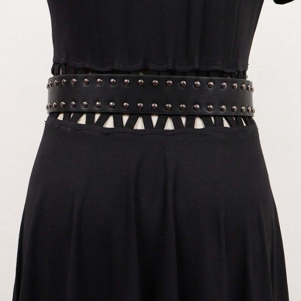 Adjustable Skull Wide Waistband Y2K Skeleton Fingers Belt Vintage Black Rivet Belt Ornament