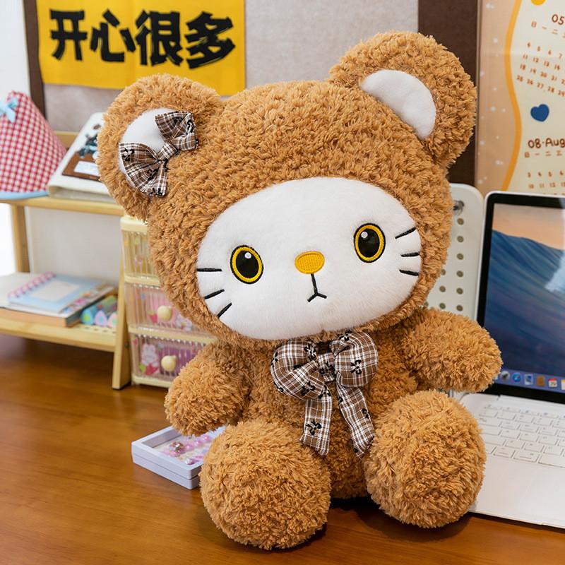 Little Bowknot Bear Cat Cartoon Plush Toys Soft Fill Doll Children Birthday Gift