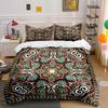 Intricate Symmetric Ethnic Pattern Duvet Cover Set Digital Print Colorful Polyester Bedding With Zipper Closur For Kids Gifts