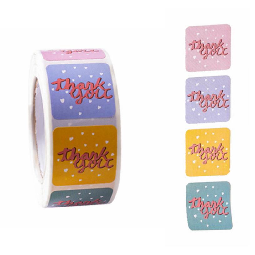 Custom Logo Stamp Stickers Cute Thank You Square Decoration X091