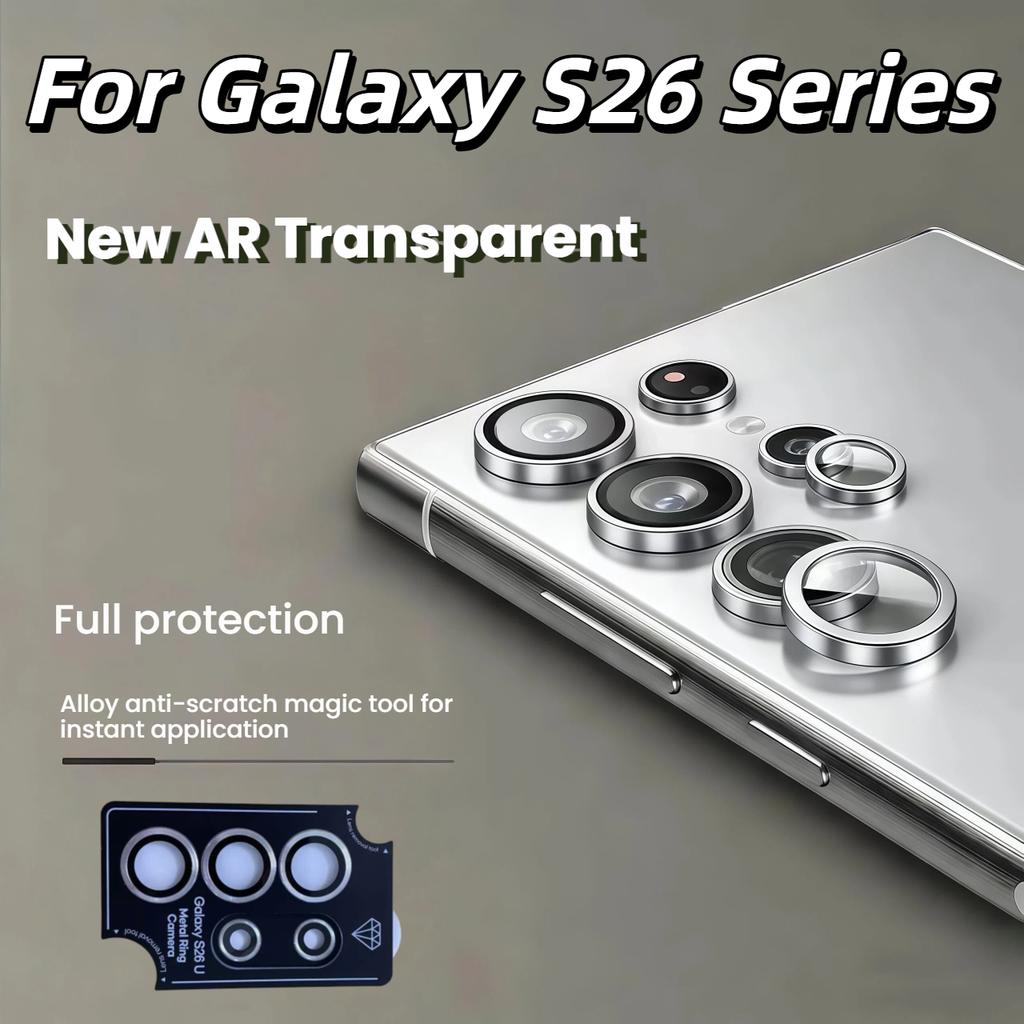 For Galaxy S26 S26Plus S26Ultra AR Anti-Fog Original Color Rear Camera Tempered Glass Protective Film Silvery Black