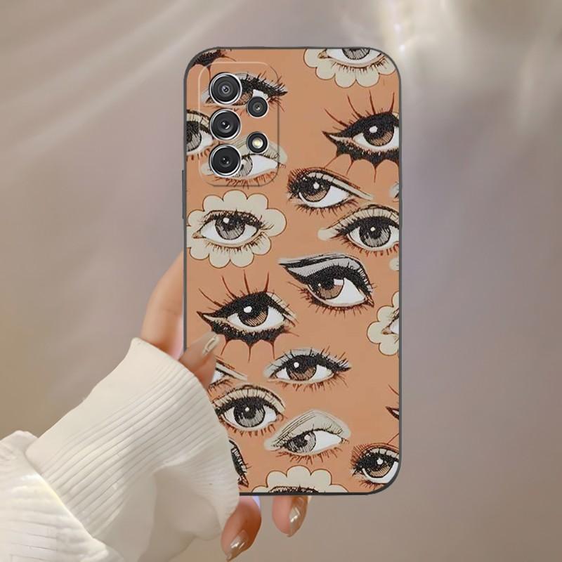 Scary Face Eyes Phone Case For Samsung A53 A52 A13 A73 A32 A51 A23 A22 A12 A02s A20e A40 A50 A21 A72 A70 Cover