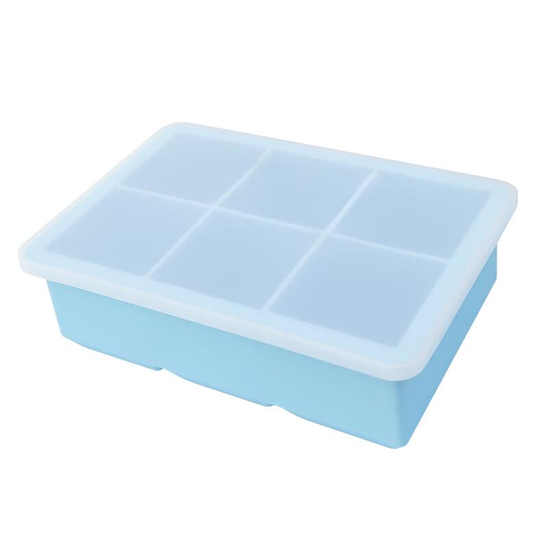 Direen 6-Grid Silicone Large Ice Cube Tray (2-Pack) синий
