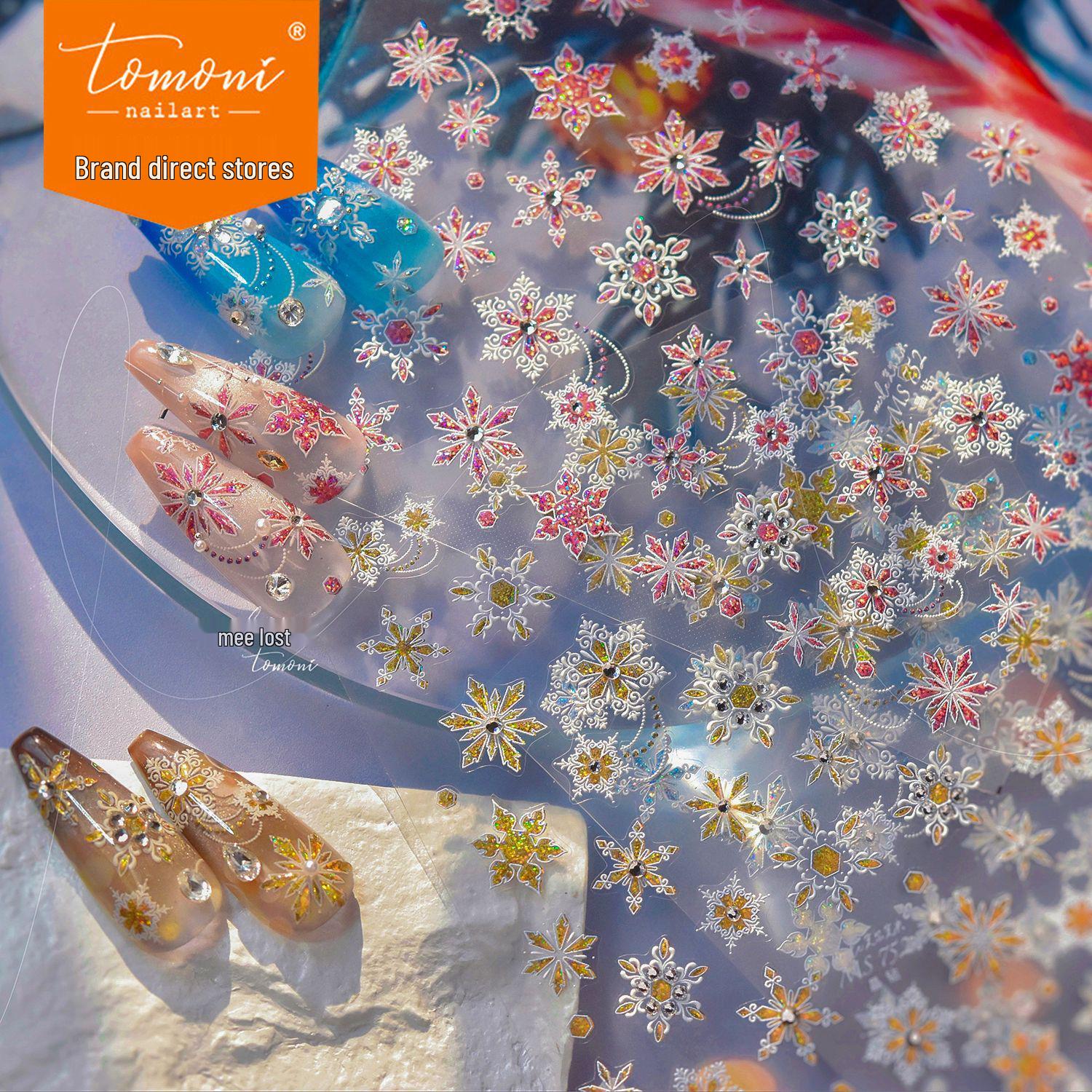 

Tomoni Crystal Snowflake Nail Stickers - Japanese Ins Design