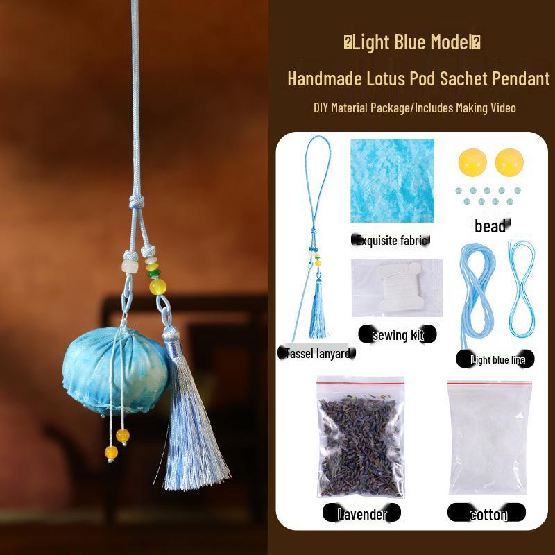 DIY Dragon Boat Festival Lotus Pod Sachet: Handmade Embroidered Mugwort Perfume Pouch Pendant