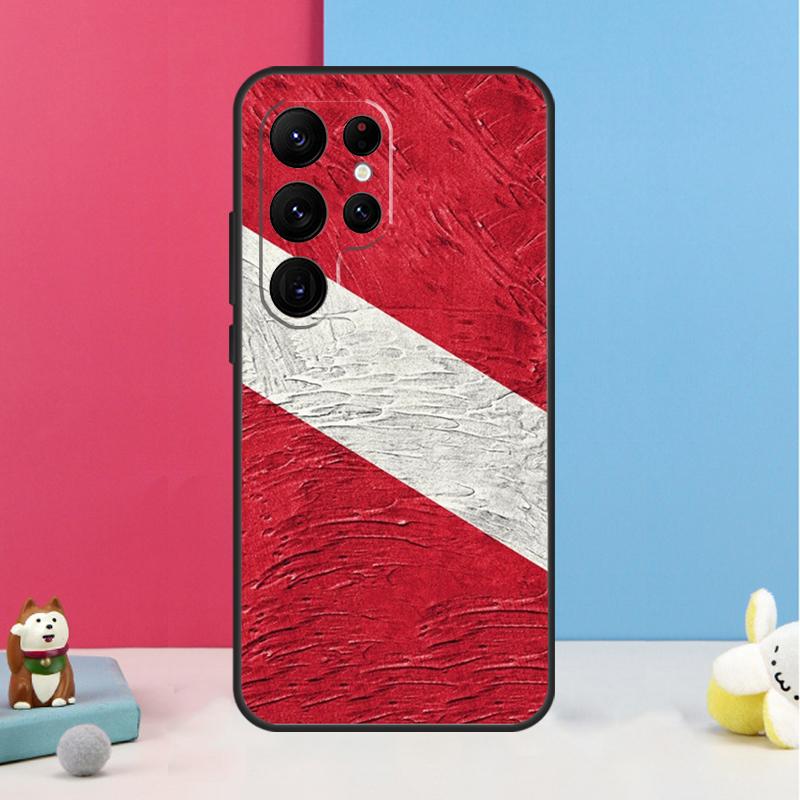 Diver Down Diving Flag Case For Samsung Galaxy S26 S23 Ultra S20 S21 S22 S24 S25 Plus S10 S25 FE Back Cover Shell