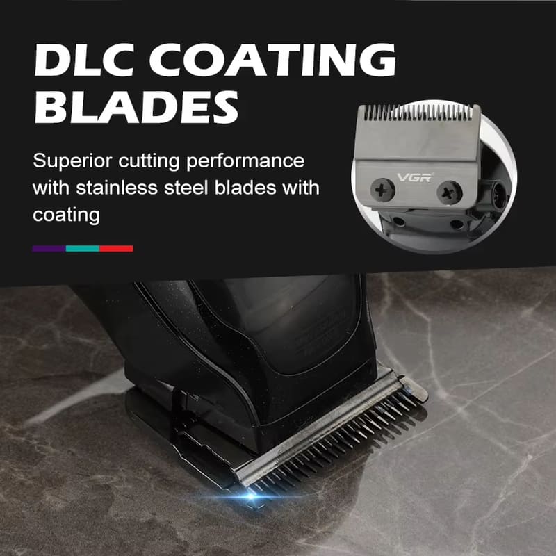 Mașină de tuns păr profesională de salon Mașină de tuns păr pentru bărbați de ultimă generație cu durată de viață a bateriei puternică și de lungă durată Oțel inoxidabil cu afișaj digital