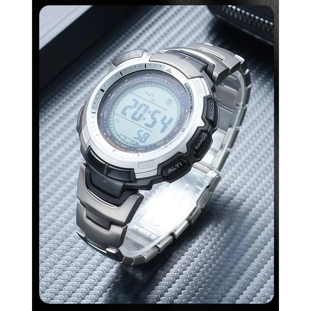 Voor Casio PRG-110T/Y PRW-1300Y Specifieke Titanium Band: Hoge Sterkte, Slijtvaste Buiten Wandel Vervangingsriem