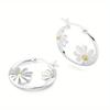 New Fashion Geometric Circle Flower Dangle Earrings for Women Daily Versatile Simple Design Zircon Accessories Gifts