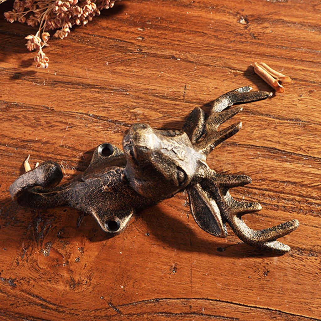 2 st Antika Stilar Robusta Väggkrokar i Järn Modeaccessoar för Kläd- och Hattförvaring Portabel Hemdekoration