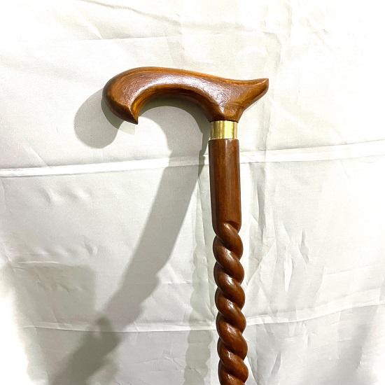

Handmade Shisham Wooden Walking Stick 91.44 cm Spiral Cane for Men Women