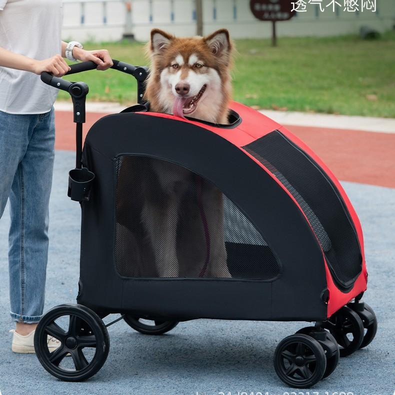 Multifunctional Pet Stroller for Medium and Large Dogs Outdoor Travel Large Portable Foldable Dog Stroller for Cross-border
