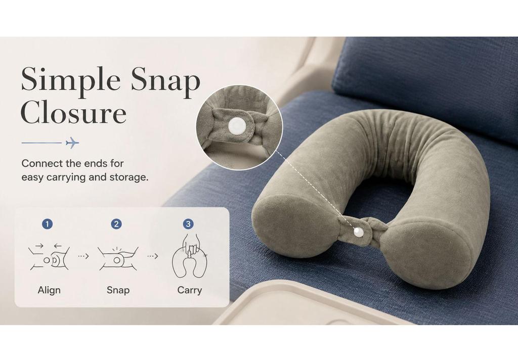 Cross-Border Memory Foam U-Shaped Travel Neck Pillow - Bendable & Slow Rebound for Neck Support