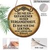 2D Flat, 1pc 7.87*7.87 Inch Round French Aluminum Sign, Vintage Decorative Plaque About "Lessons of the Past", "Life Philosophy" Decorative Plaque