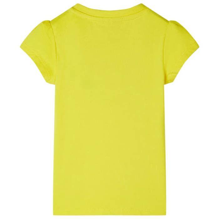 T-shirt enfant à manches courtes jaune vif 92/104/116/128/140
