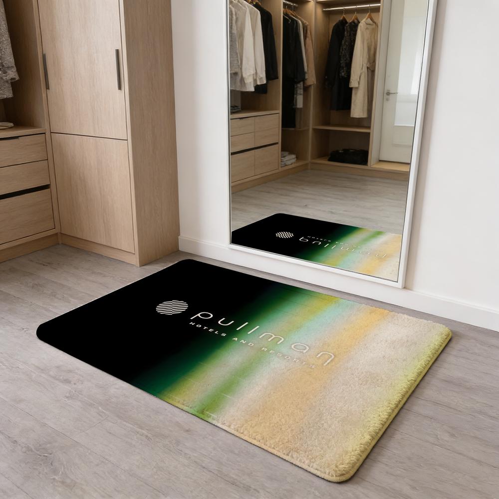 Fashion p-Pullman H-Hotel Floor Mat Flannel Door Mat Non-Slip Absorbent Washable Indoor Home Rug