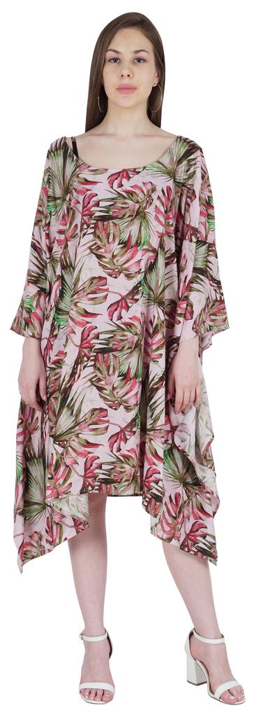 Moomaya Women  s  Short  Tunic  Kaftan  Casual Kimono Mini Beach Dress Swimsuit Cover Up