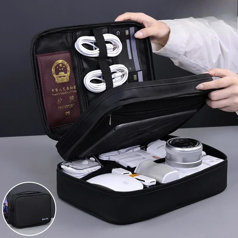 New Portable Digital Storage Bag Essential for Travel, USB Data Cable Charger Storage Bag Multifunctional Organizer for Cables