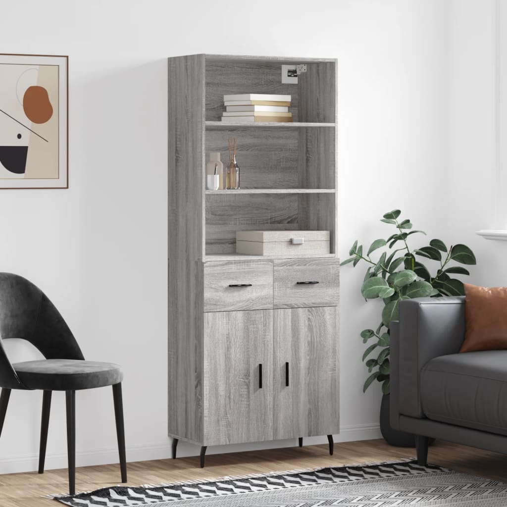 Highboard Gray Sonoma 69.5 x 34 x 180 cm Particleboard