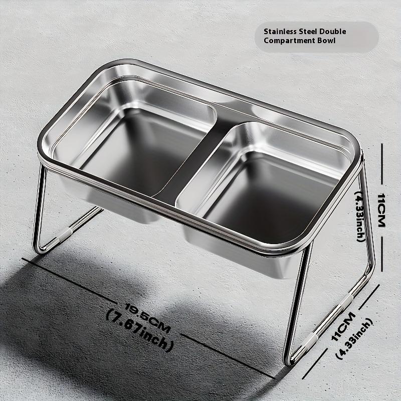 

Anti Slip Pet Food Bowl Made of 304 Stainless Steel Durable and Easy To Clean Cat Dog Bowl Tilted At 15 ° To Protect Pet s Neck 1pc