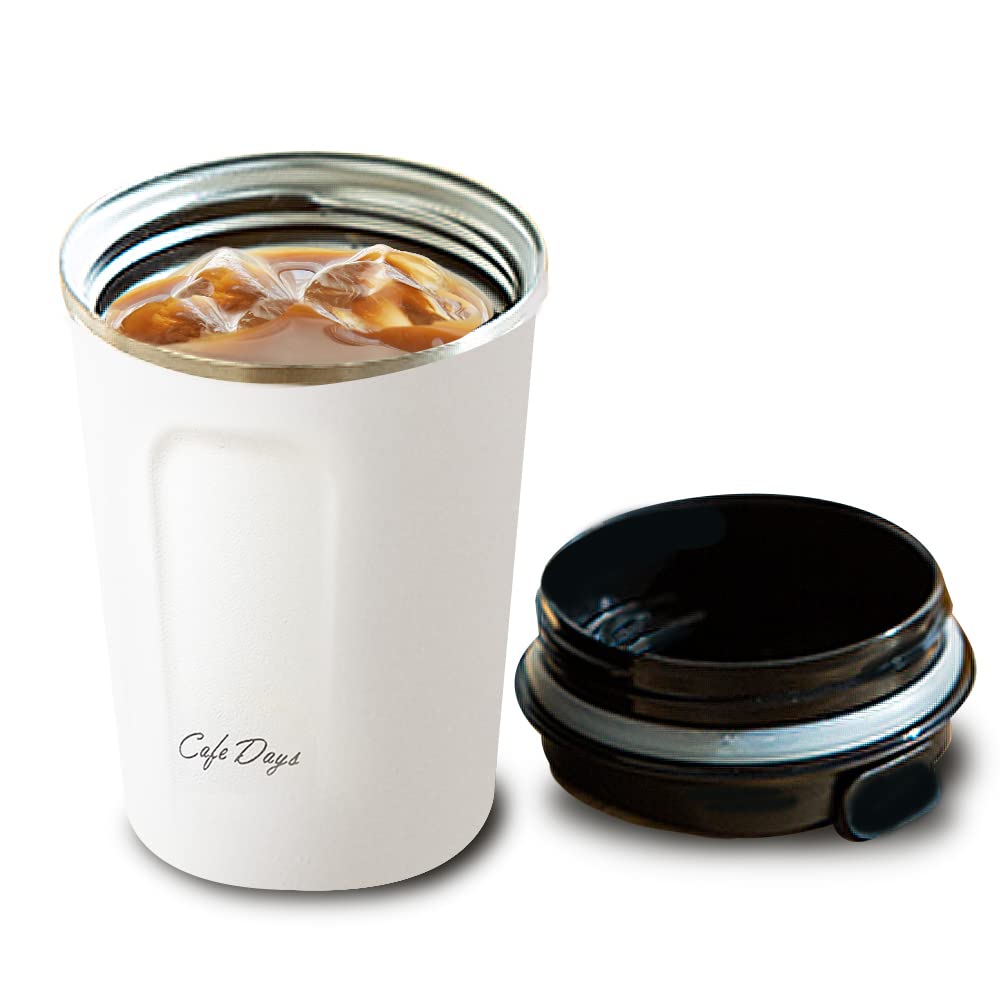 IRIS OHYAMA IRIS OHYAMA Tumbler Water with Insulates Hot and Cold Days White [Winter Warmth] Bottle, 350mL, Lid, Cafe-Style Mouth, Easy-to-Drink