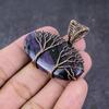 Pendentif Arbre de Vie en Purpurite Naturelle Fait Main Fil de Cuivre Enroulé 1,65" O5T06