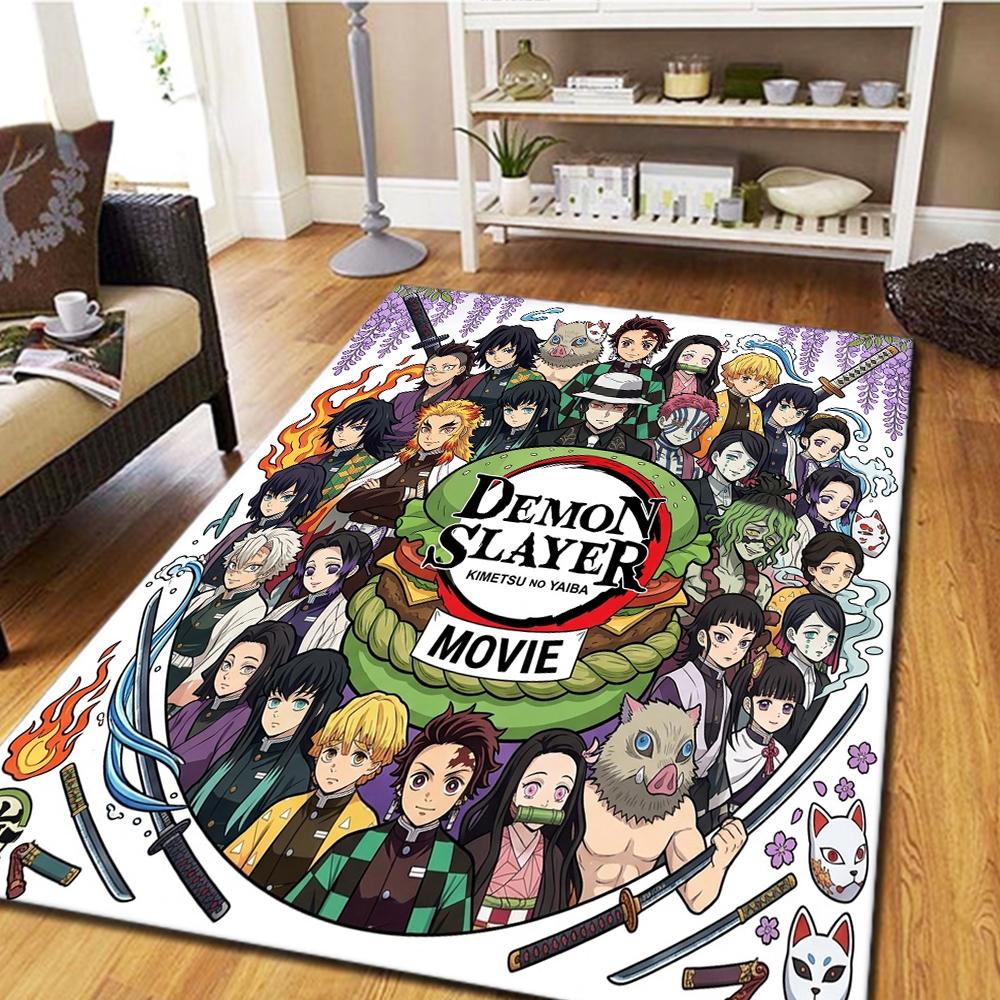 Demon Slayer Kimetsu no Yaiba Bedroom Carpet, Living Room Decor, Home Cool Movie Mat Play Floor Mat -HE23